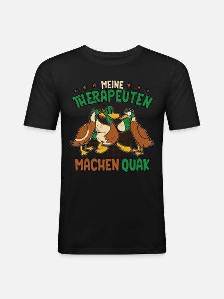 Enten - Männer Slim Fit T-Shirt - Schwarz