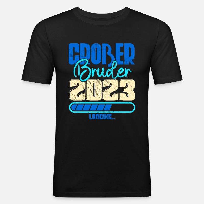 Großer Bruder Loading 2023 - Männer Slim Fit T-Shirt - Schwarz