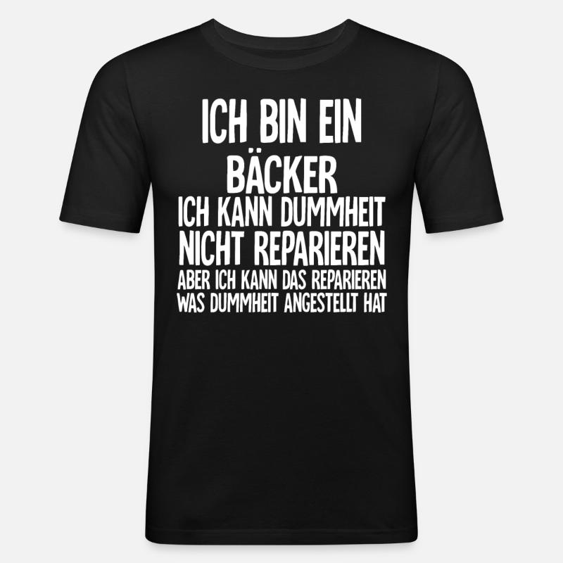Bäcker - Männer Slim Fit T-Shirt - Schwarz