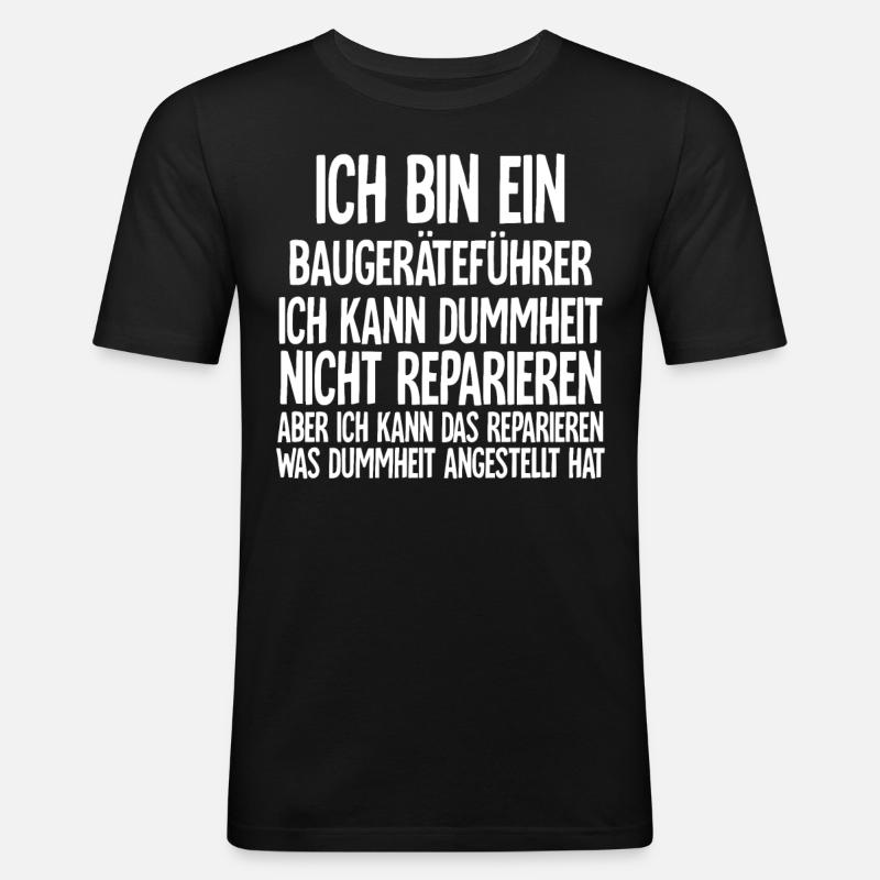 Baugeräteführer - Männer Slim Fit T-Shirt - Schwarz