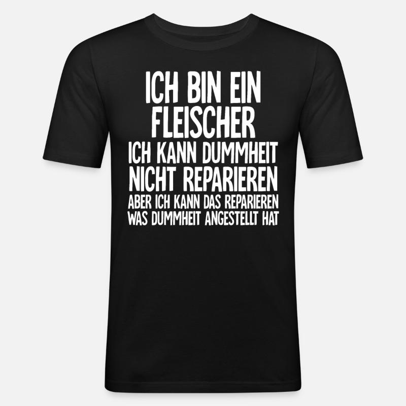 Fleischer - Männer Slim Fit T-Shirt - Schwarz