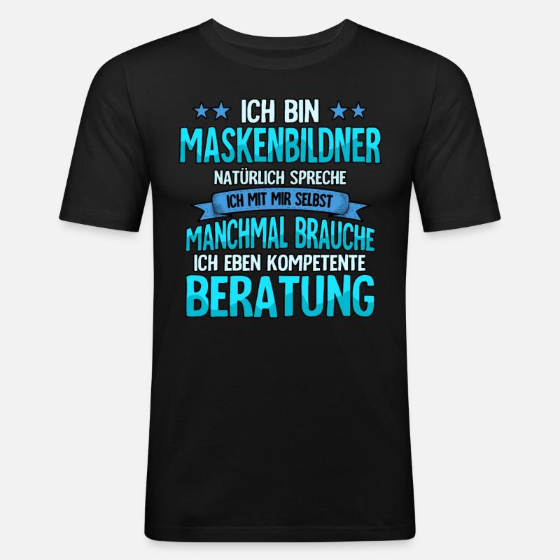 Maskenbildner - Männer Slim Fit T-Shirt - Schwarz