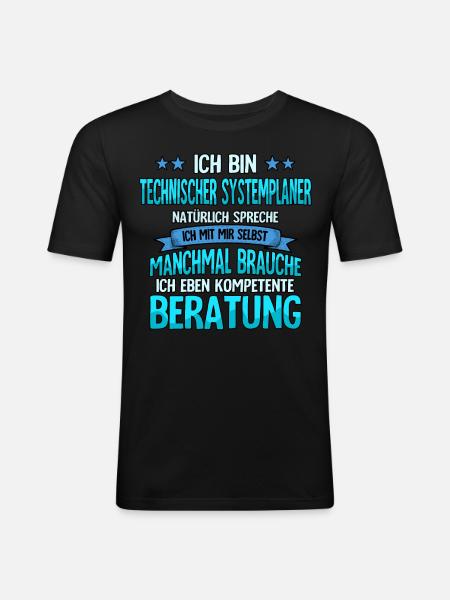 Technischer Systemplaner - Männer Slim Fit T-Shirt - Schwarz