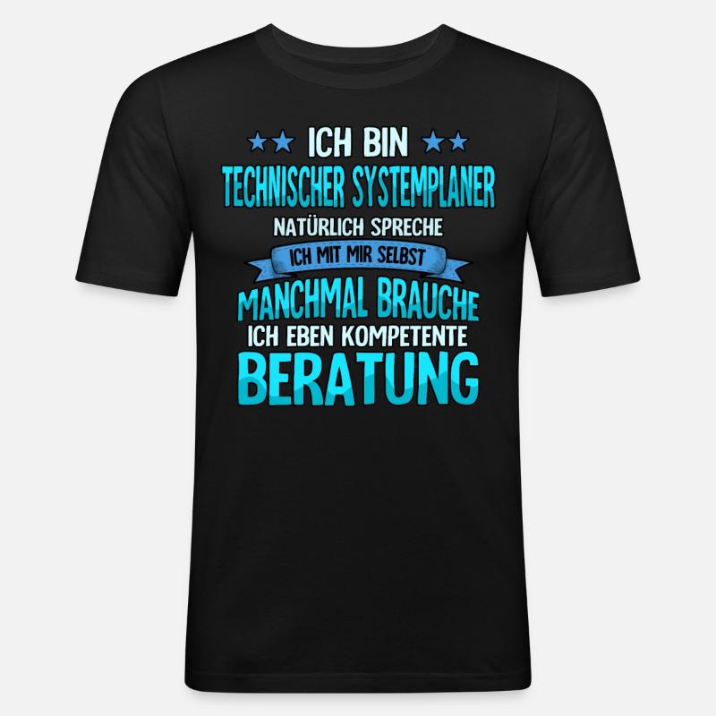 Technischer Systemplaner - Männer Slim Fit T-Shirt - Schwarz