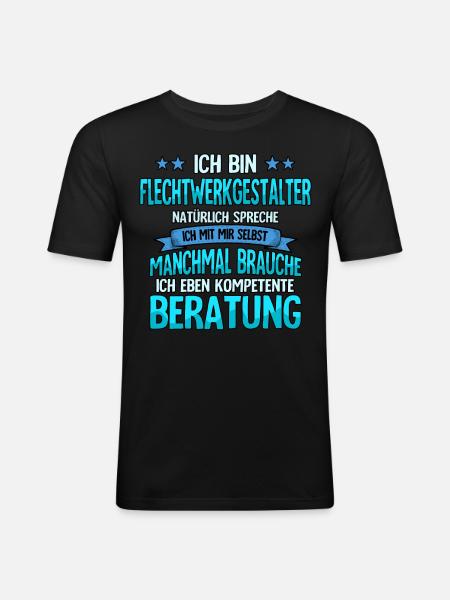 Flechtwerkgestalter - Männer Slim Fit T-Shirt - Schwarz