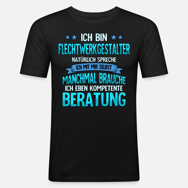 Flechtwerkgestalter - Männer Slim Fit T-Shirt - Schwarz