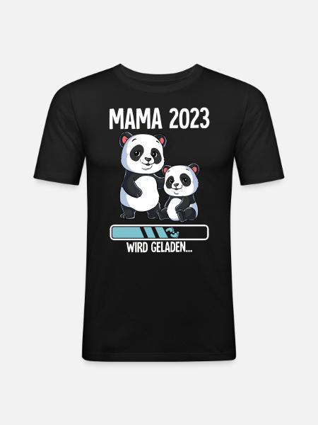 Werdende Mama 2023 - Männer Slim Fit T-Shirt - Schwarz