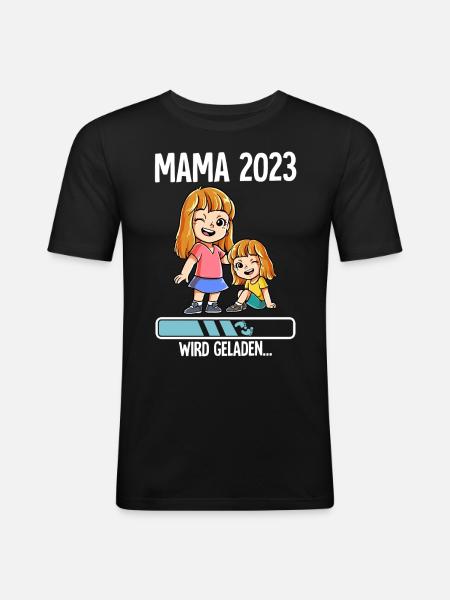 Werdende Mama 2023 - Männer Slim Fit T-Shirt - Schwarz