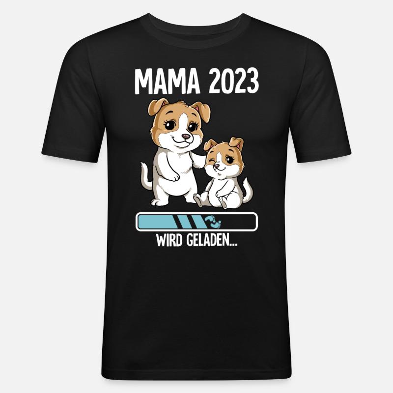 Werdende Mama 2023 - Männer Slim Fit T-Shirt - Schwarz