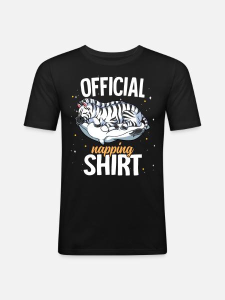 Sleeping Zebra Official Napping - Men's Slim Fit T-Shirt - black