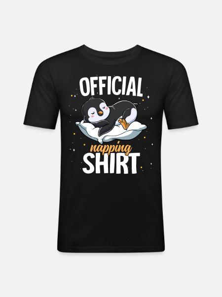 Sleeping Penguin Official Napping - Men's Slim Fit T-Shirt - black