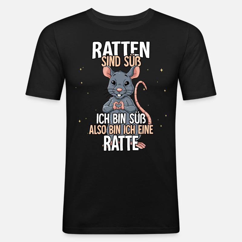 Ratten Sind Süß Ratte - Männer Slim Fit T-Shirt - Schwarz