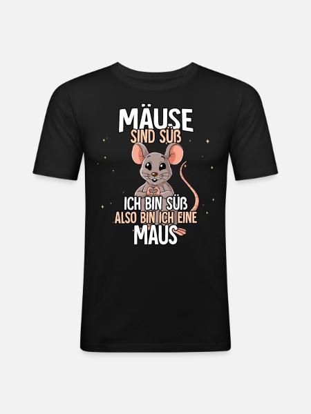 Mäuse Sind Süß Maus - Männer Slim Fit T-Shirt - Schwarz