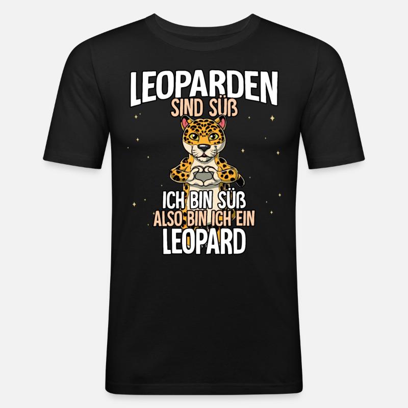 Leoparden Sind Süß Leopard - Männer Slim Fit T-Shirt - Schwarz