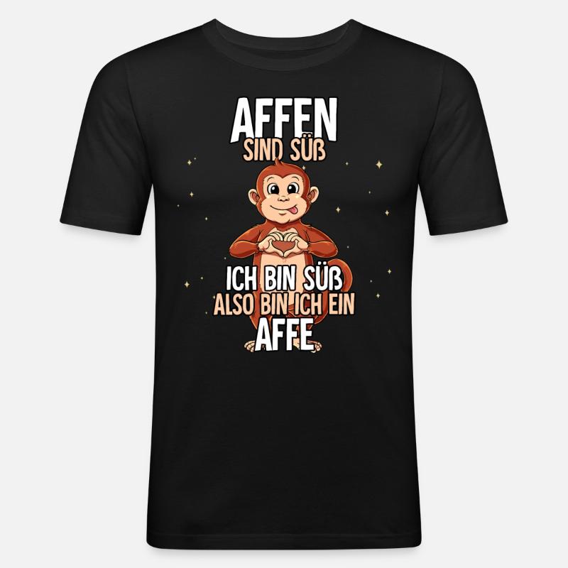 Affen Sind Süß Affe - Männer Slim Fit T-Shirt - Schwarz