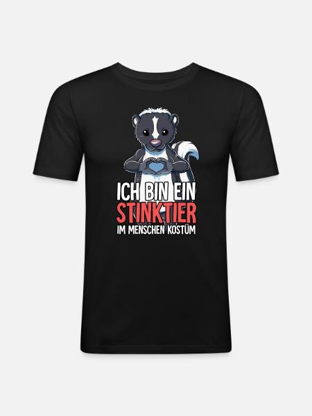 Ich Bin Ein Stinktier - Männer Slim Fit T-Shirt - Schwarz