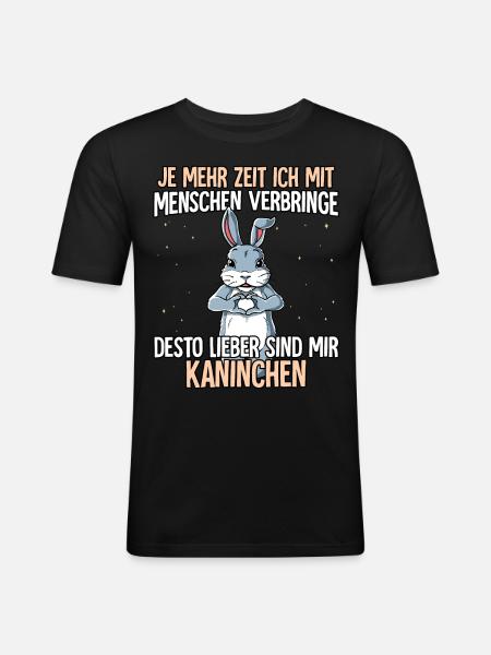 Hase - Männer Slim Fit T-Shirt - Schwarz