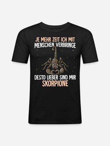 Skorpion - Männer Slim Fit T-Shirt - Schwarz