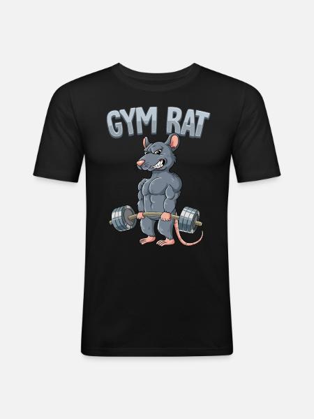Gym Rat Bodybuilding Fitness Gym - Men's Slim Fit T-Shirt - black