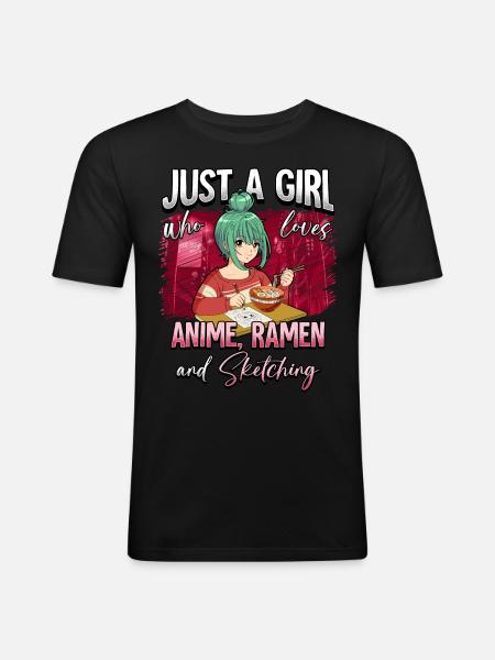 Anime Otaku Weeb - Männer Slim Fit T-Shirt - Schwarz