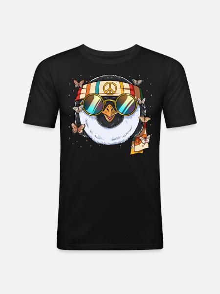 60s 70s Costume Groovy Hippie - Men's Slim Fit T-Shirt - black