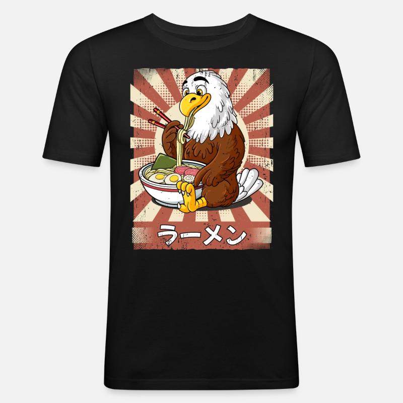 ramen eagle noodle soup ramen - Men's Slim Fit T-Shirt - black