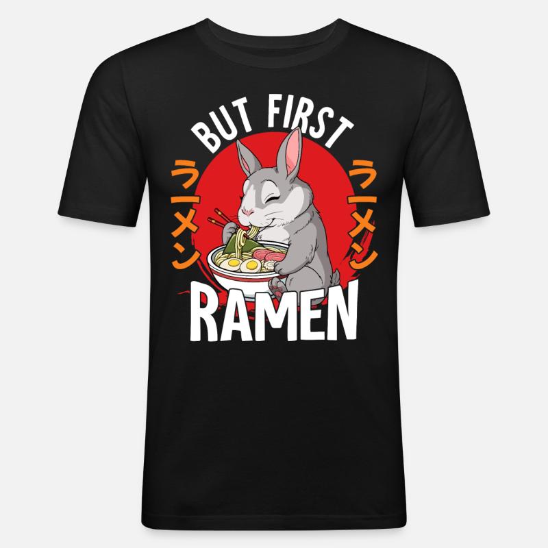 But First Ramen - Men's Slim Fit T-Shirt - black
