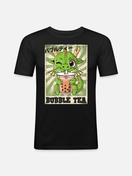 Boba Tea Dragon Bubble Tea - Men's Slim Fit T-Shirt - black