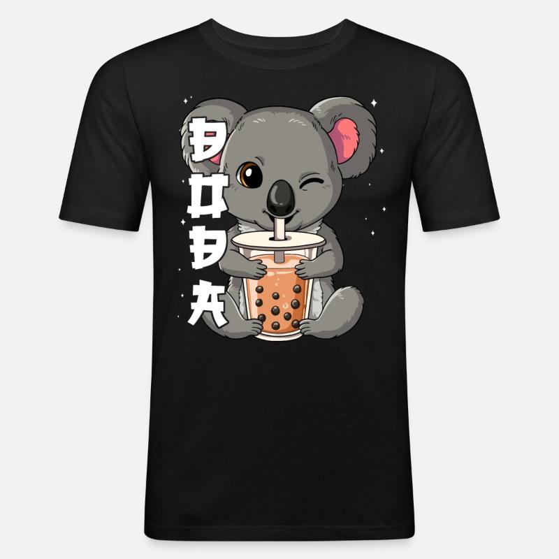 Boba Tea Koala Bubble Tea - T-shirt près du corps Homme - noir