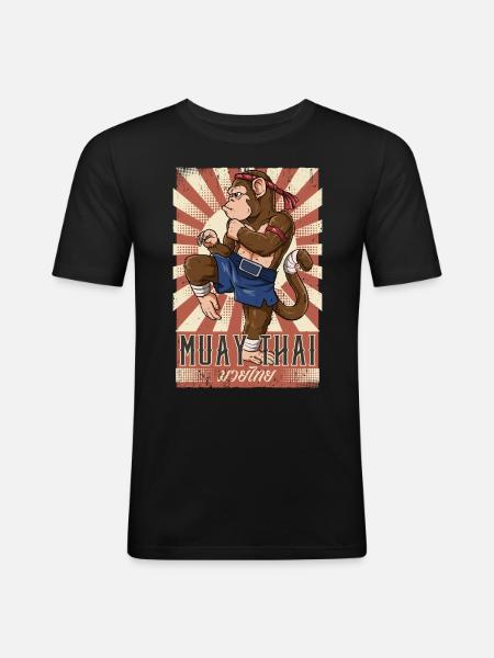 Muay Thai - Männer Slim Fit T-Shirt - Schwarz
