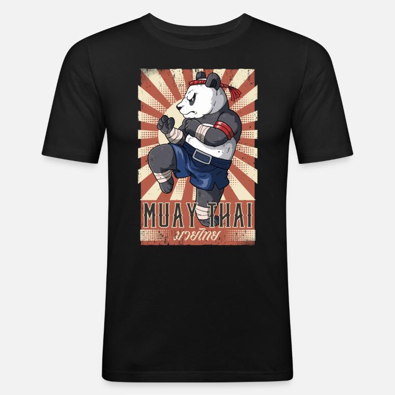 Muay Thai - Männer Slim Fit T-Shirt - Schwarz