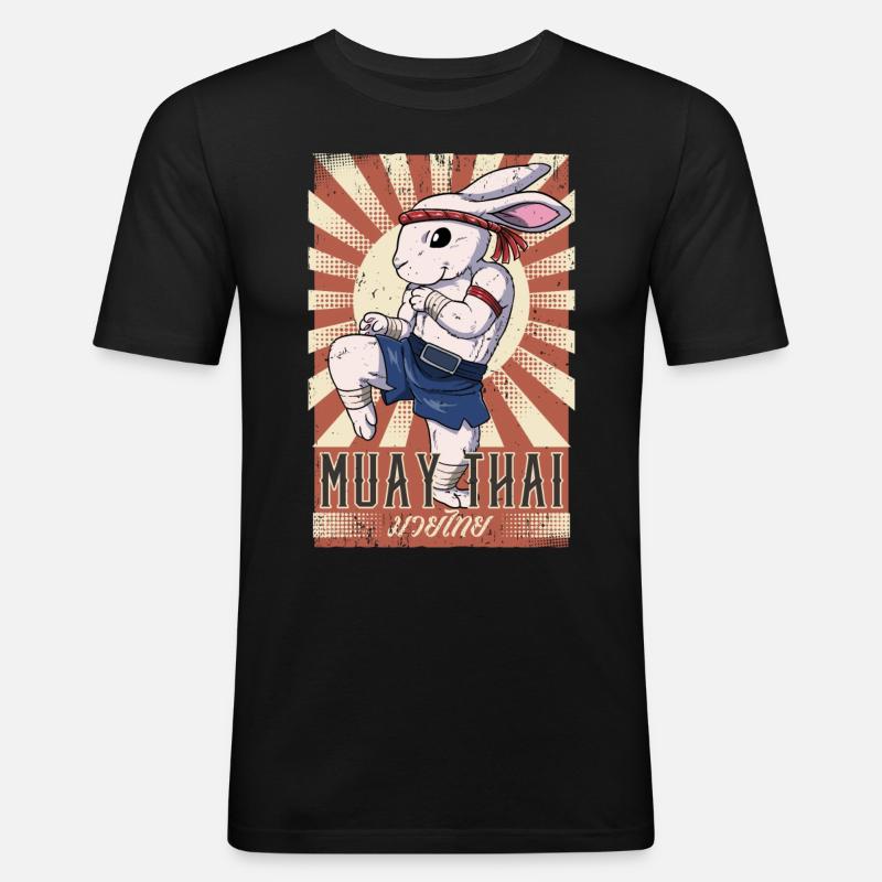 Muay Thai - Männer Slim Fit T-Shirt - Schwarz