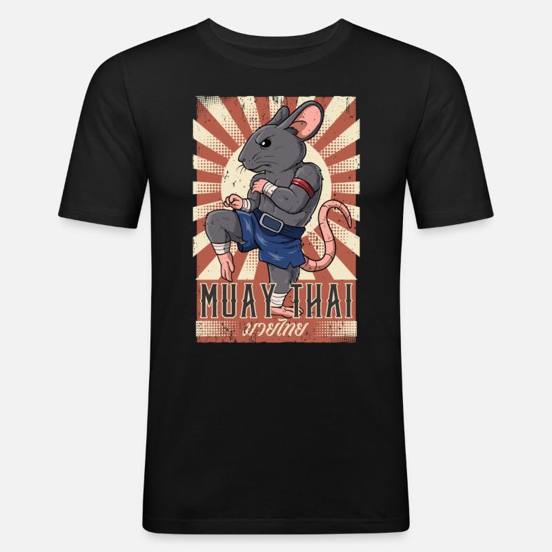 Muay Thai - Männer Slim Fit T-Shirt - Schwarz