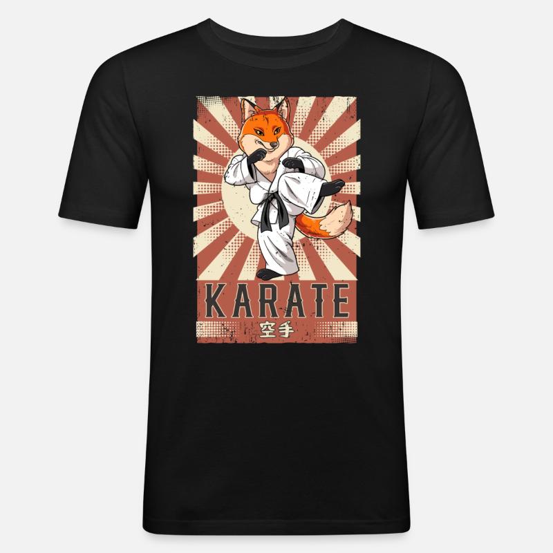 Karate - Männer Slim Fit T-Shirt - Schwarz