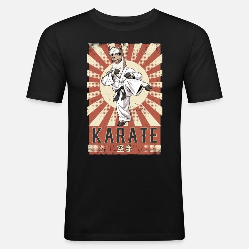 Karate - Männer Slim Fit T-Shirt - Schwarz