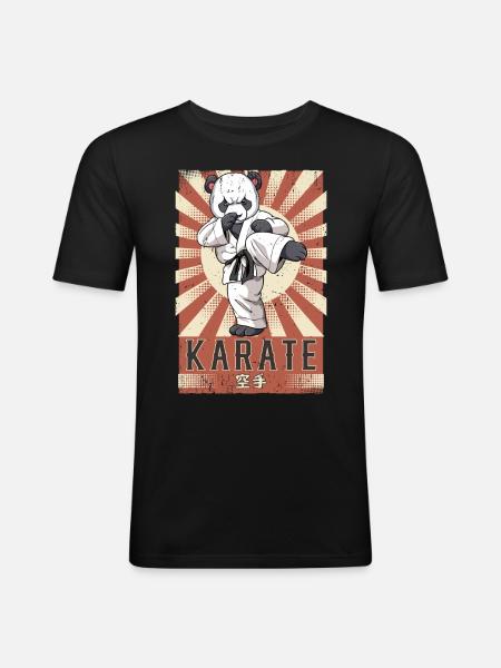 Karaté - T-shirt près du corps Homme - noir