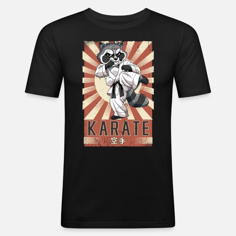 Karate - Männer Slim Fit T-Shirt - Schwarz