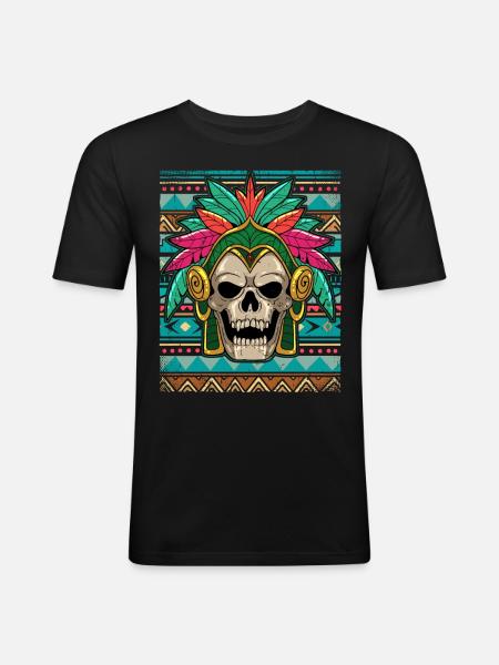 Mexican Aztec warrior Aztecs - Men's Slim Fit T-Shirt - black