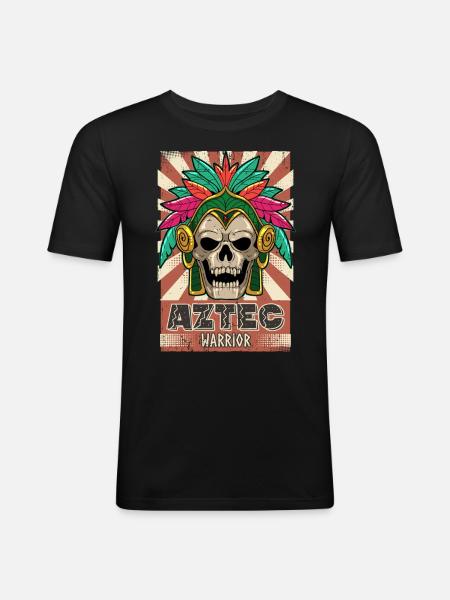 Mexican Aztec warrior Aztecs - Men's Slim Fit T-Shirt - black