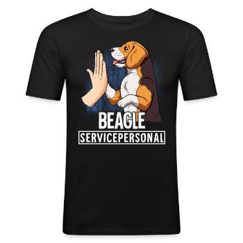 Beagle - Männer Slim Fit T-Shirt - Schwarz - Vorne - Nik (191cm)