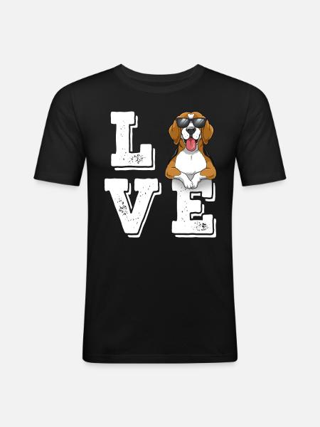 Love Beagle - Men's Slim Fit T-Shirt - black