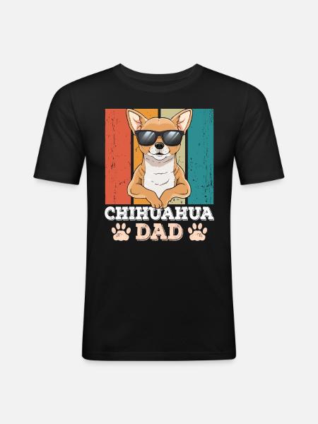 Chihuahua Dad - Männer Slim Fit T-Shirt - Schwarz