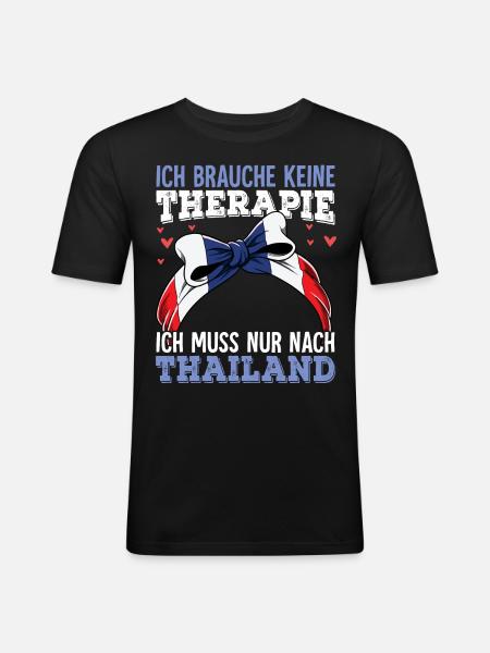 Thailand - Männer Slim Fit T-Shirt - Schwarz