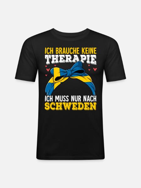 Schweden - Männer Slim Fit T-Shirt - Schwarz