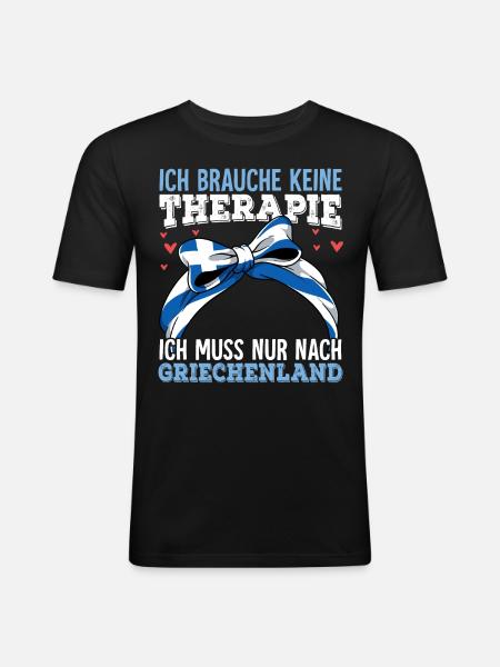 Griechenland - Männer Slim Fit T-Shirt - Schwarz