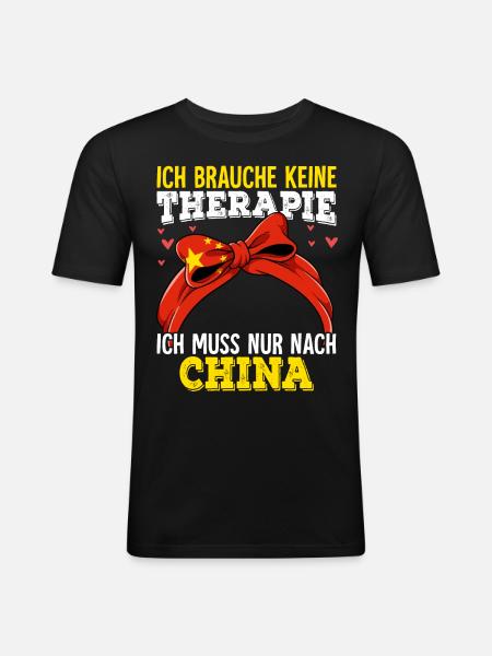 China - Männer Slim Fit T-Shirt - Schwarz