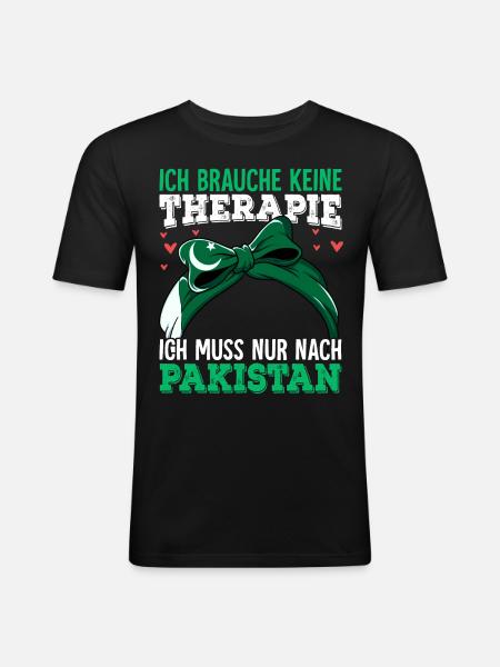 Pakistan - Männer Slim Fit T-Shirt - Schwarz