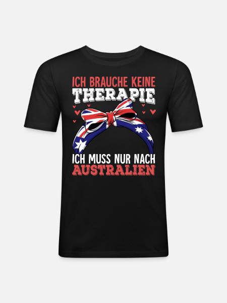 Australien - Männer Slim Fit T-Shirt - Schwarz