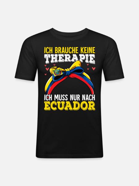 Ecuador - Männer Slim Fit T-Shirt - Schwarz