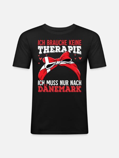 Dänemark - Männer Slim Fit T-Shirt - Schwarz